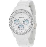 Fossil #ES1967 Women's White Glitz Multi Function Watch