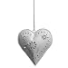 Distressed White Hanging Heart Tea-light Holder