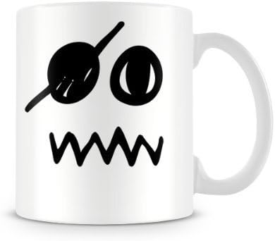 Grapefruit Face Mugs Eye patch Zigzag mouth mug humorous custom personalised mug