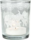 31h3q9GUMbL. SL160  Clear Vintage Glass Candle Holder (elephant design)
