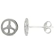 Sterling Silver Peace Sign Earrings, 5/16" (8 mm)