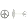 Sterling Silver Peace Sign Earrings, 5/16" (8 mm)