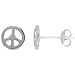 Sterling Silver Peace Sign Earrings, 5/16" (8 mm)
