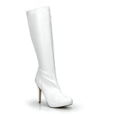 Sexy Knee High Stiletto Dress Boots White