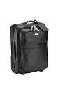 Enzo Rossi, Italian Deer Tan Leather, Trolley Case - Black