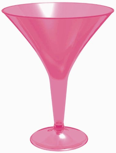 Pink Plastic 8oz Martini Glasses 20ct