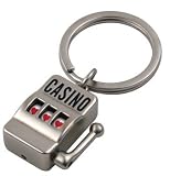 Slot Machine Key Ring With Moving Parts - Lever Spins Wheels