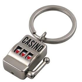 Slot Machine Key Ring With Moving Parts - Lever Spins Wheels by Kikkerland