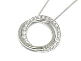 White Gold Crystal Dual Circle Necklace Jewelry