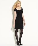 AK Anne Klein Square-Neckline Lacy Dress