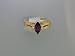 Genuine Diamond and Amethyst Ring, 14 Karat Yellow Gold