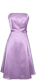 50's Strapless Satin Formal Bridesmaid Prom Dress Holiday Gown, Large, Lilac