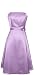 50's Strapless Satin Formal Bridesmaid Prom Dress Holiday Gown, Large, Lilac