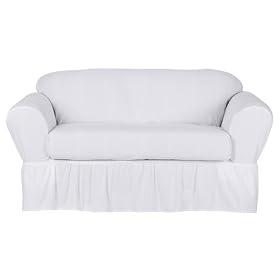 Simply Shabby Chic® Cotton Duck Loveseat Slipcover - White