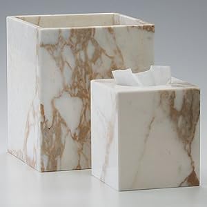 Calacata Wastebasket - Frontgate