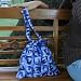 Cotton handbag, 'Blue Crochet'