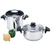 New Precise Heat 4pc Surgical Stainless Steel Pressure Cooker Set Phenolic Handles Gift Boxed