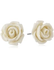 Carved Flower Button Earrings