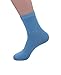 YASIDI Womens Candy Colors Fashion bow Cotton Crew Socks (3 Pairs, Light Blue)