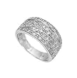 Sterling Silver Rhodium Ring with Clear CZ - Size: 6-9