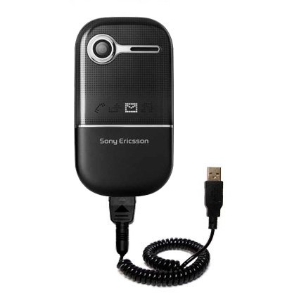 Coiled Power Hot Sync and Charge USB Data Cable w/ Tip Exchange for the Sony Ericsson z250i - Gomadic Brand