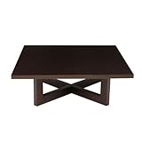 Regency Seating 37 Square Inch Veneer Coffee Table, Mocha Walnut, width 37in