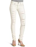 Blank Women's Ripped Skinny Jean,Cream,24