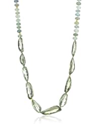 Lena Skadegard 18k Green Amethyst and Aquamarine Layering Necklace