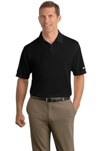 NIKE GOLF Short Sleeve Dri-FIT Pebble Texture Polo Sport Shirt - Black 373749 L