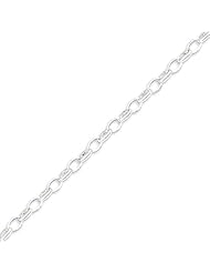 Sterling Silver 5mm Fancy Rolo Chain - 24 Inch