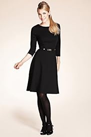 Panelled Skater Dress with Belt