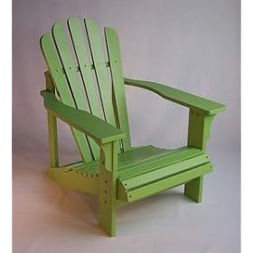 Lime green painted cedar adirondack chair by
