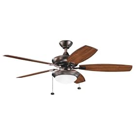 Kichler 300016OBB Canfield Select Energy Smart 2 Light 5 Blade Ceiling Fan in Oil Brushed...