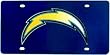 San Diego Chargers Laser Cut Silver License Plate (New Logo) - Football Sports Merchandise