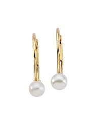 14K Yellow Gold Fresh Water Cultured Pearl Childrens Earrings