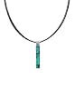 Necklace / Pendant - XP-79- Genuine Handmade Dichroic Glass Pendant Hung on a 16" Stainless Steel Black Colored Multi-Strand Cord + 2" Extension Chain ~ .925 Sterling Silver