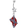 Rebel Flag Dangle Belly Ring