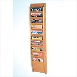 Ten Pocket Wall Mount Magazine Rack Wood Finish: Dark Red Mahogany