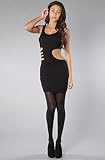 Tripp NYC The Cut Out Dress in Black,Dresses for Women, One Size,Black