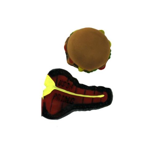 Image of Hamburger & Steak Dog Squeeze Toy 24Pcs