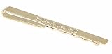 Gold plated tie slide with central engraved accent with presentation box