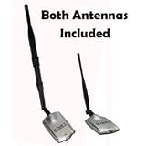 GSKY High Power 500mW 27dBm 802.11b/g USB Wireless WiFi LAN Adapter With Bonus Screw-On Swivel 9dBi Rubber Antenna