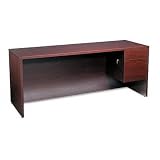 10500 Series Single Pedestal Credenza, 3/4-Height Right Pedestal, Mahogany (HON10545RNN)