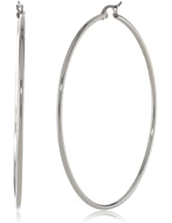 Stainless Steel 60mm, Top Click Closure Hoop Earrings