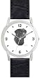 LABRADOR RETRIEVER (BLACK) DOG (MS) - WATCHBUDDY&reg; DELUXE SILVER TONE WATCH - Black Strap - Small Size (Children's: Boy's & Girl's Size)