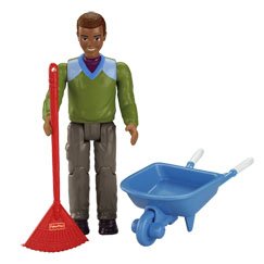 Loving Family African American Dad With Wheel Barrel & Garden Rake