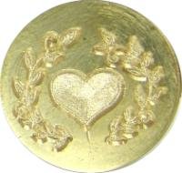Heart with Wreath 3/4" diameter brass Wax Seal Stamp