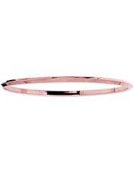 14k Rose Gold 2.7 mm (7/64 Inch) Triangular Tube Design Slip On Bangle 8"