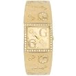 GUESS #G96049L Women's Swarovski Crystals Goldtone Etched Bangle Watch