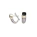 14K Yellow Gold and Sterling Silver Cubic Zirconia with Onyx Earrings